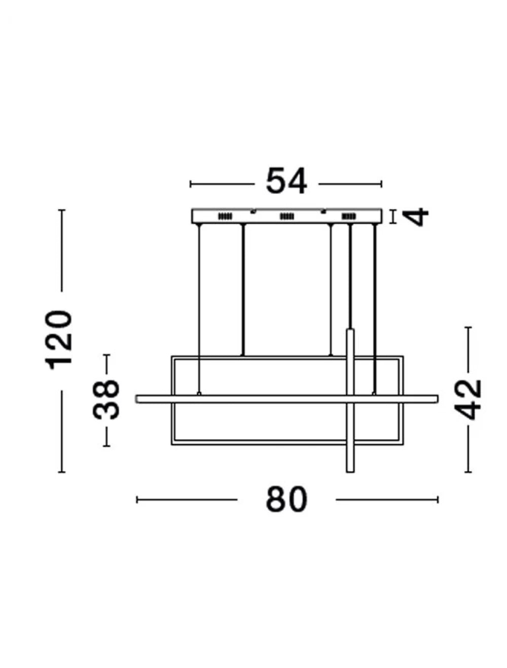 Lustra din Aluminiu Negru H120xL80cm IP20 59W 2129lm 2700-3500-5000k CLEA