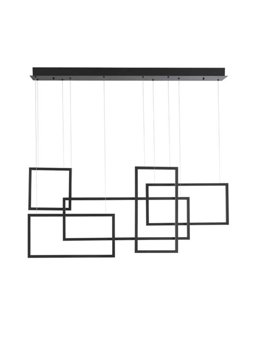 Lustra din Aluminiu Negru H160xL120cm IP20 91W 4860lm 3000k CORNICE