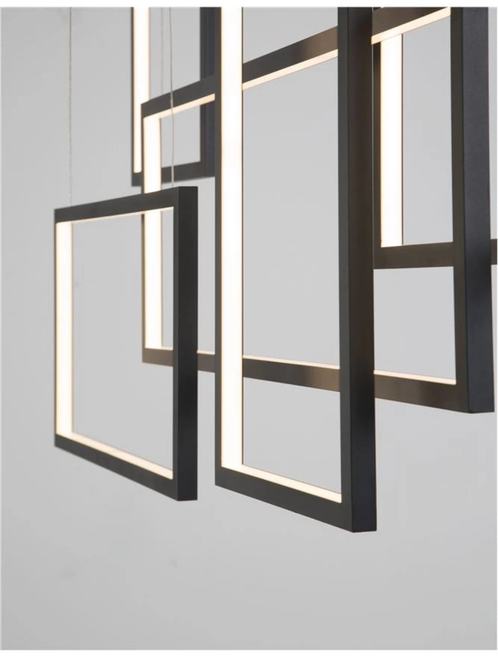 Lustra din Aluminiu Negru H160xL120cm IP20 91W 4860lm 3000k CORNICE