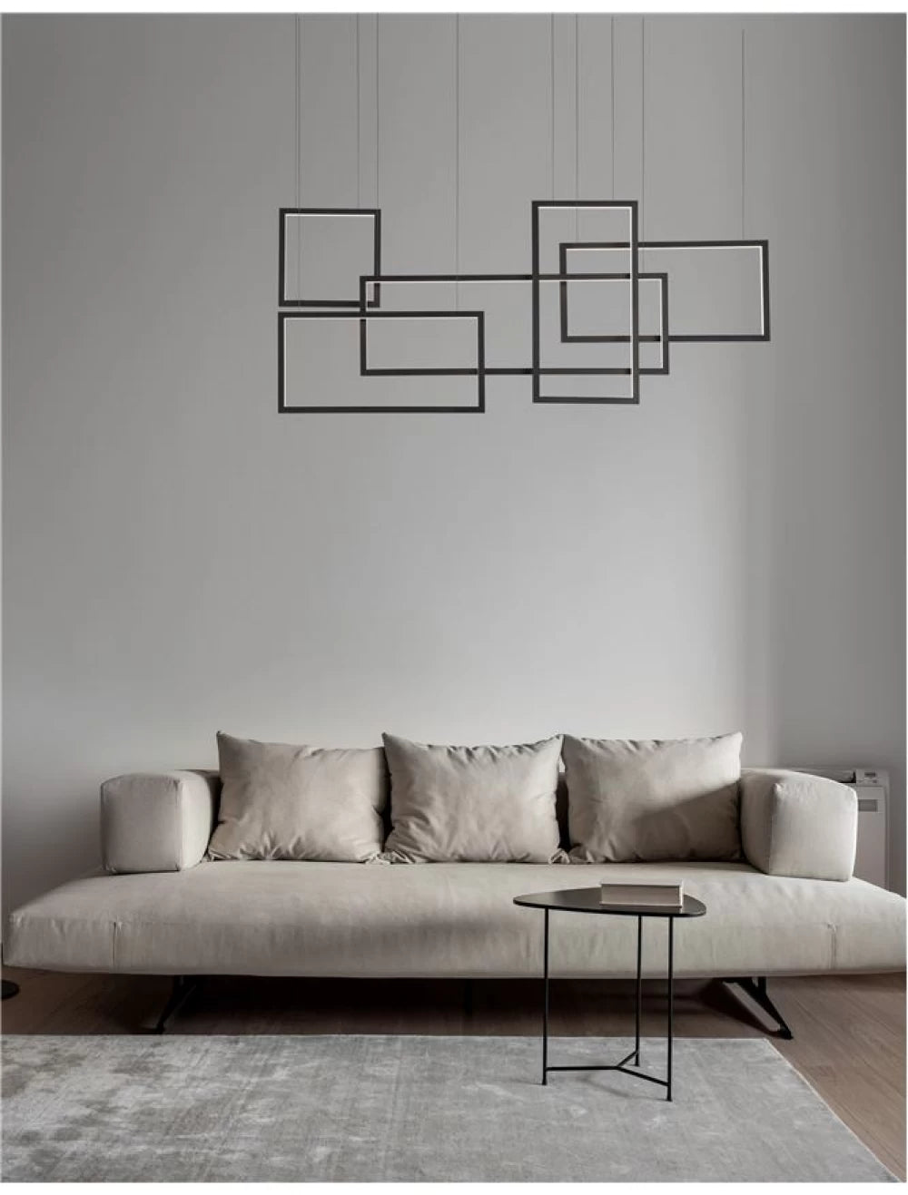 Lustra din Aluminiu Negru H160xL120cm IP20 91W 4860lm 3000k CORNICE