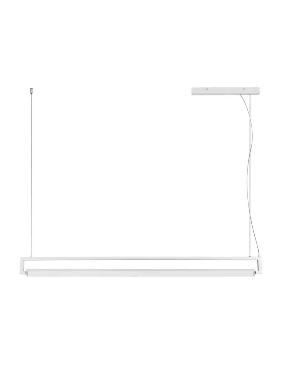Lustra structura din Aluminiu Alb si abajur din Acrilic  H150xL130cm IP20 38W 1460lm 3000k LINE