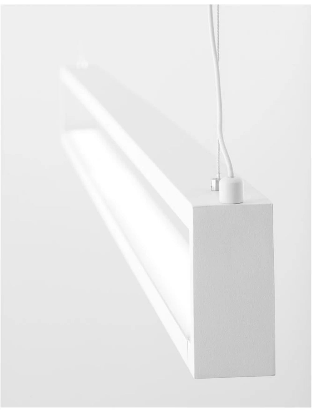 Lustra structura din Aluminiu Alb si abajur din Acrilic  H150xL130cm IP20 38W 1460lm 3000k LINE