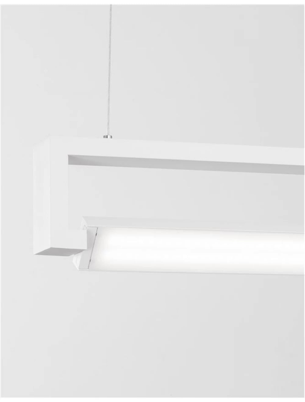 Lustra structura din Aluminiu Alb si abajur din Acrilic  H150xL130cm IP20 38W 1460lm 3000k LINE