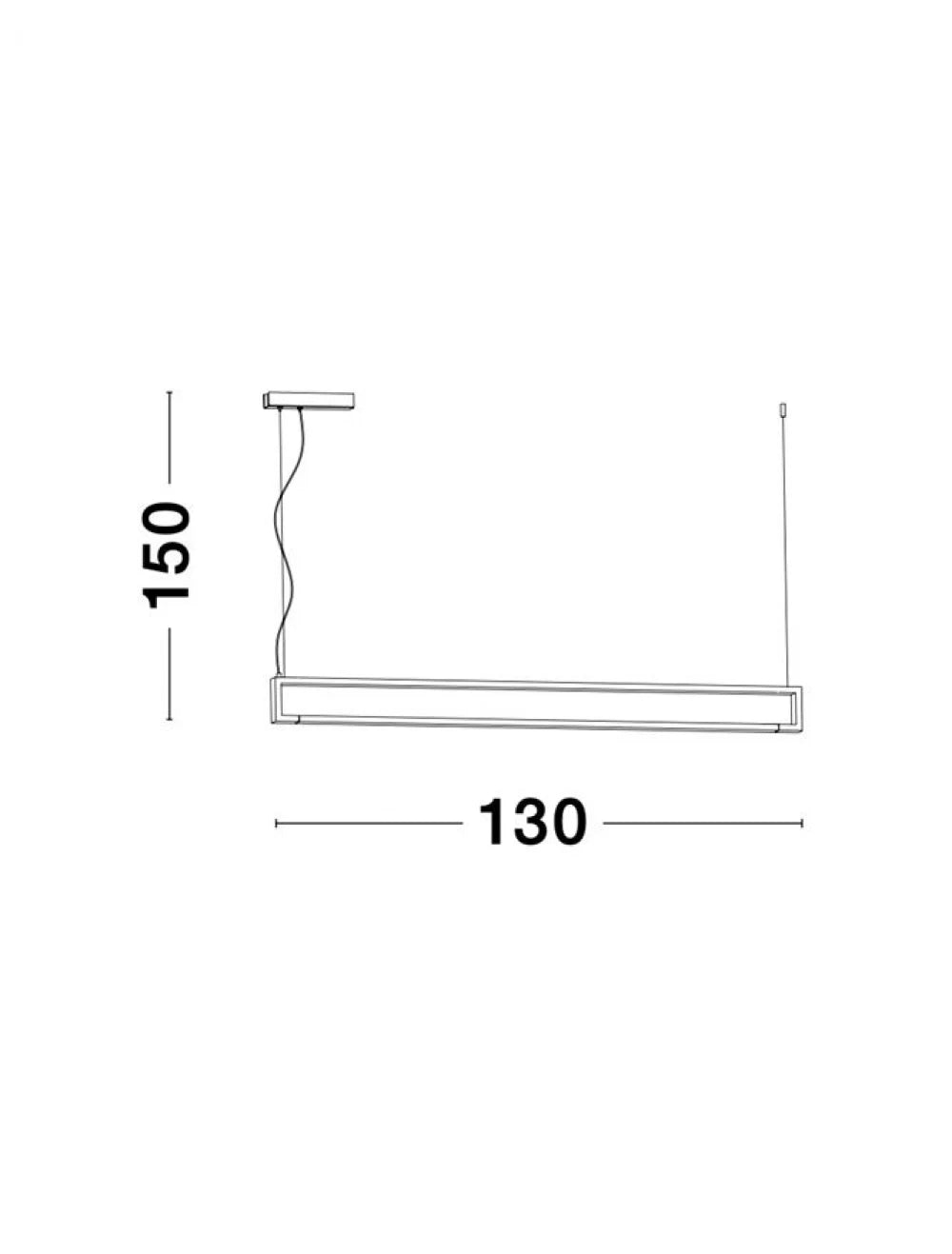 Lustra structura din Aluminiu Alb si abajur din Acrilic  H150xL130cm IP20 38W 1460lm 3000k LINE