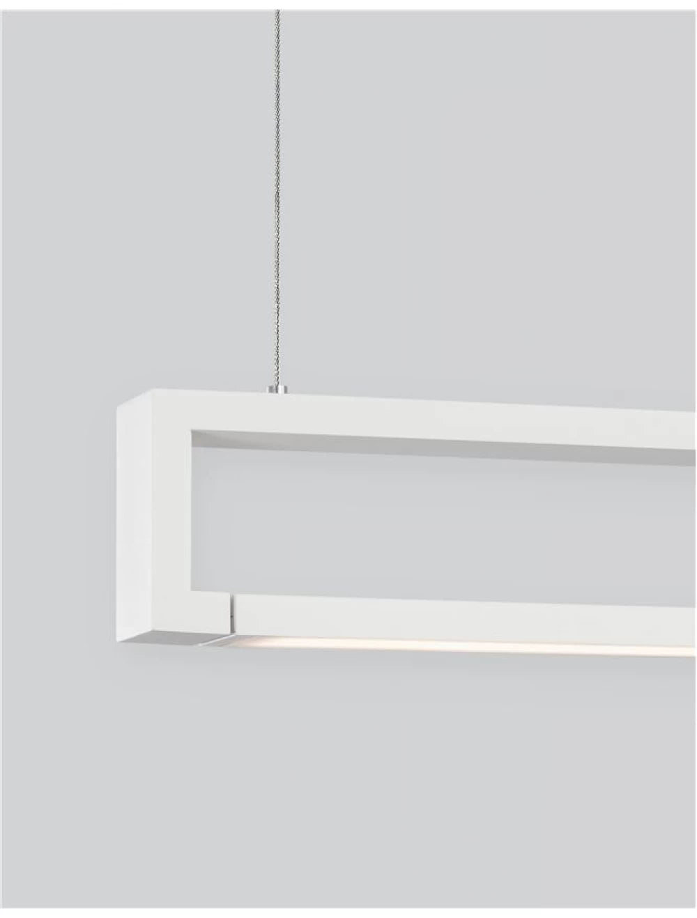 Lustra structura din Aluminiu Alb si abajur din Acrilic  H150xL130cm IP20 38W 1460lm 3000k LINE