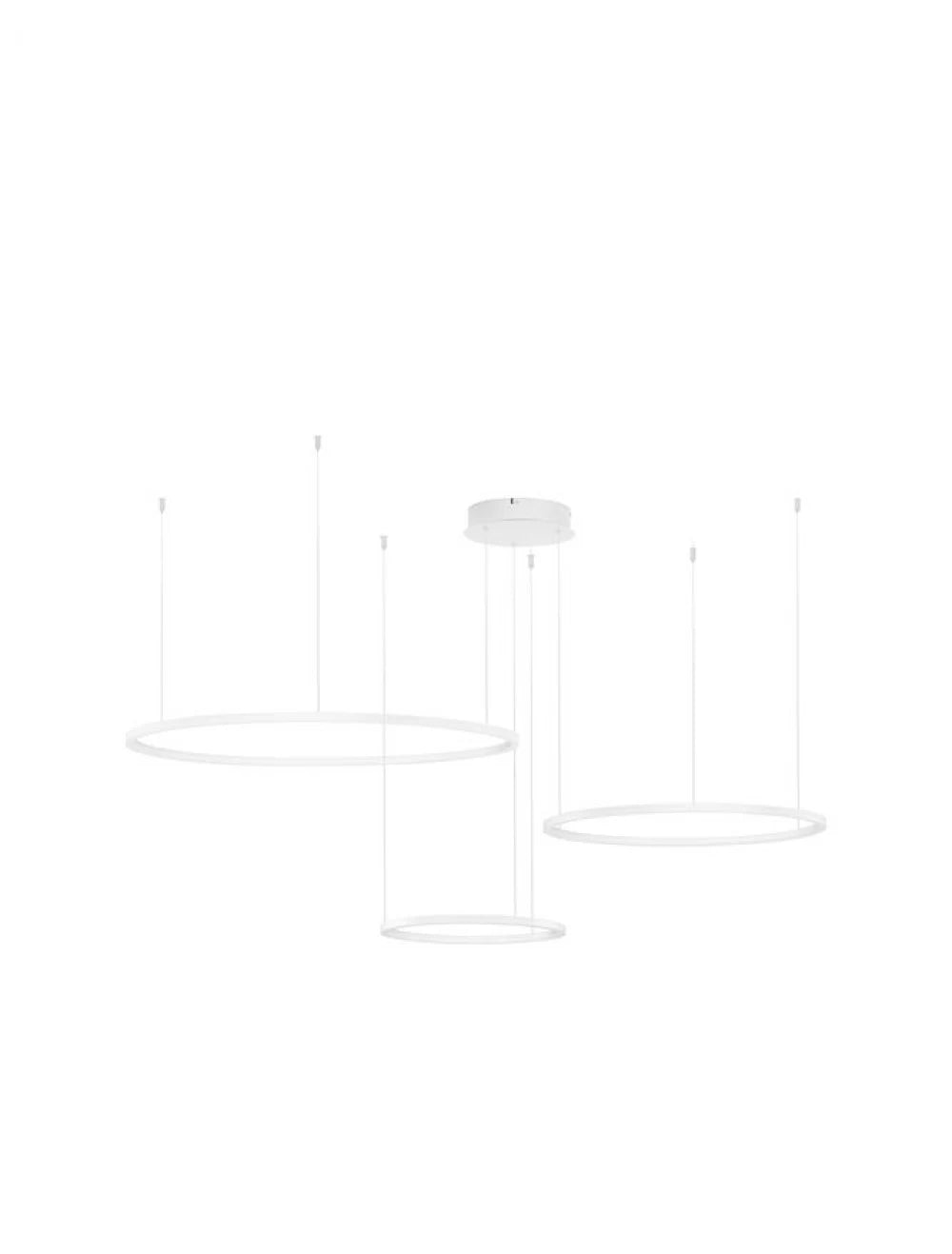 Lustra structura din Aluminiu Alb si abajur din Acrilic  H150xL180cm IP20 80W 5600lm 3000k PURPLE