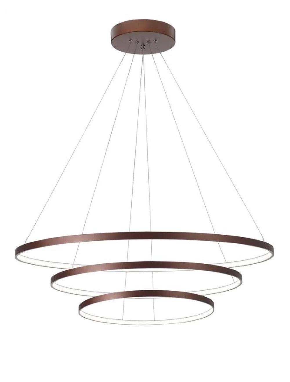 Lustra structura din Aluminiu Maro si abajur din Acrilic Alb H150xL80cm IP20 123W 6766lm 3000k FERROL