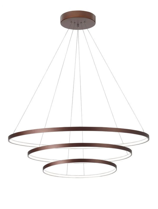 Lustra structura din Aluminiu Maro si abajur din Acrilic Alb H150xL80cm IP20 123W 6766lm 3000k FERROL