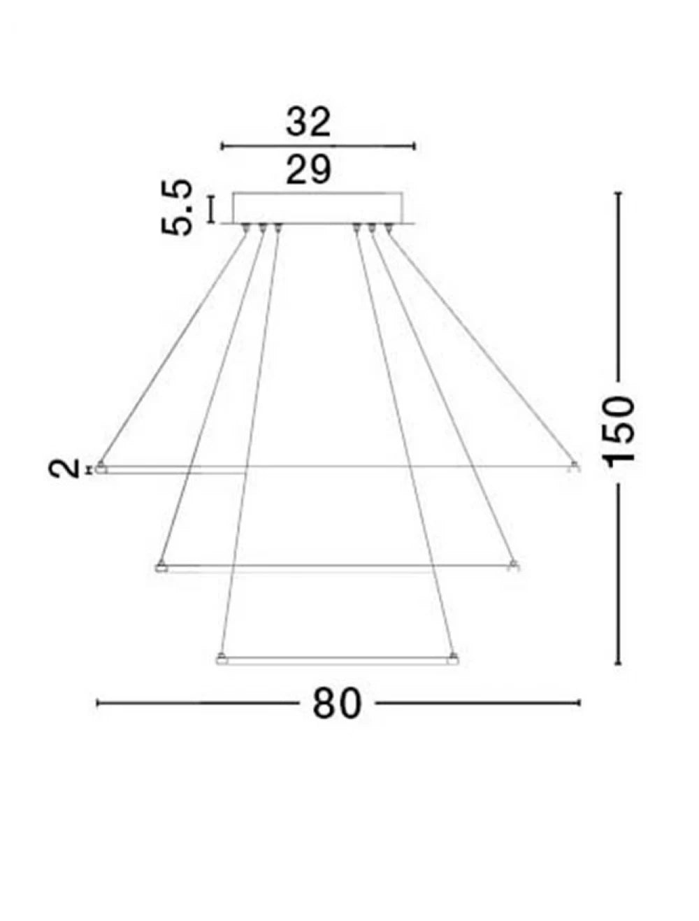Lustra structura din Aluminiu Maro si abajur din Acrilic Alb H150xL80cm IP20 123W 6766lm 3000k FERROL