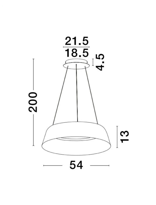 Lustra din Aluminiu Alb/Auriu H200xL54cm IP20 53W 1982lm 3000k ALBA