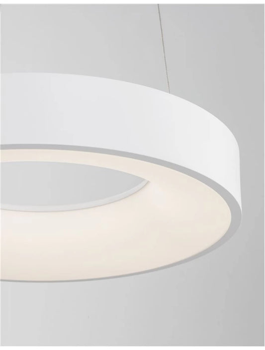 Lustra structura din Aluminiu Alb si abajur din Acrilic  H120xL38cm IP20 30W 1845lm 3000k RANDO THIN