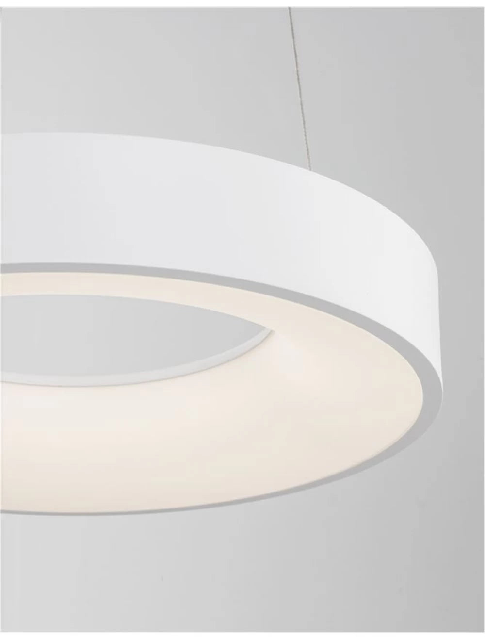 Lustra structura din Aluminiu Alb si abajur din Acrilic  H120xL38cm IP20 30W 1845lm 3000k RANDO THIN