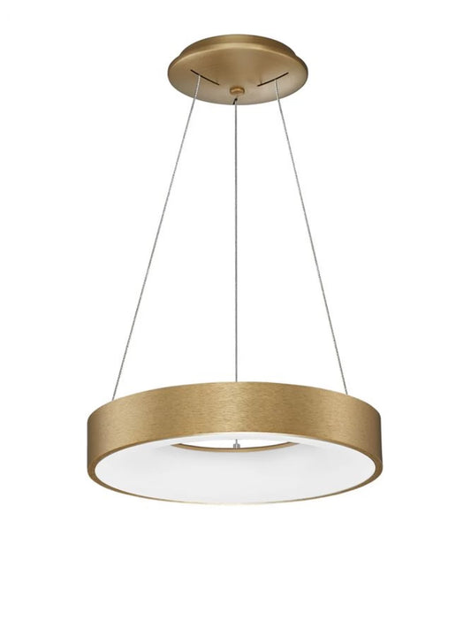 Lustra structura din Aluminiu Auriu si abajur din Acrilic Alb H120xL38cm IP20 30W 1845lm 3000k RANDO THIN