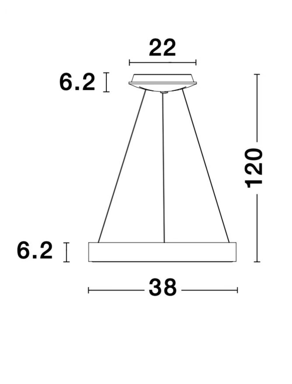 Lustra structura din Aluminiu Auriu si abajur din Acrilic Alb H120xL38cm IP20 30W 1845lm 3000k RANDO THIN