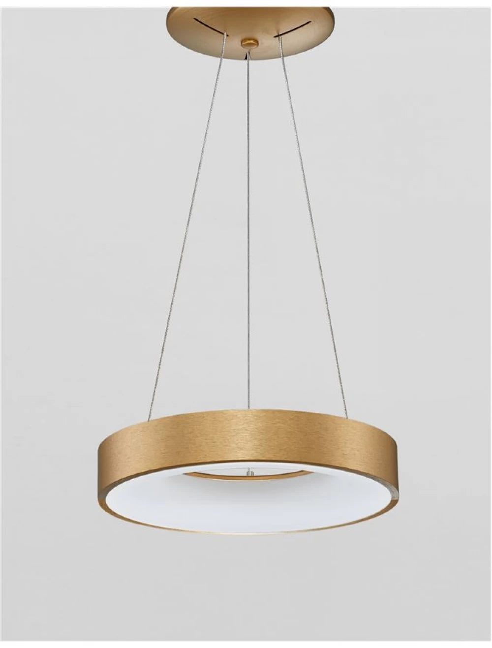 Lustra structura din Aluminiu Auriu si abajur din Acrilic Alb H120xL38cm IP20 30W 1845lm 3000k RANDO THIN