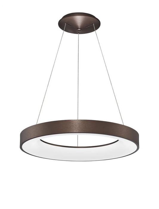 Lustra structura din Aluminiu Maro si abajur din Acrilic Alb H120xL60cm IP20 50W 2864lm 3000k RANDO THIN