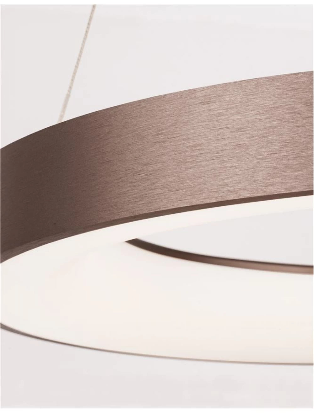 Lustra structura din Aluminiu Maro si abajur din Acrilic Alb H120xL60cm IP20 50W 2864lm 3000k RANDO THIN
