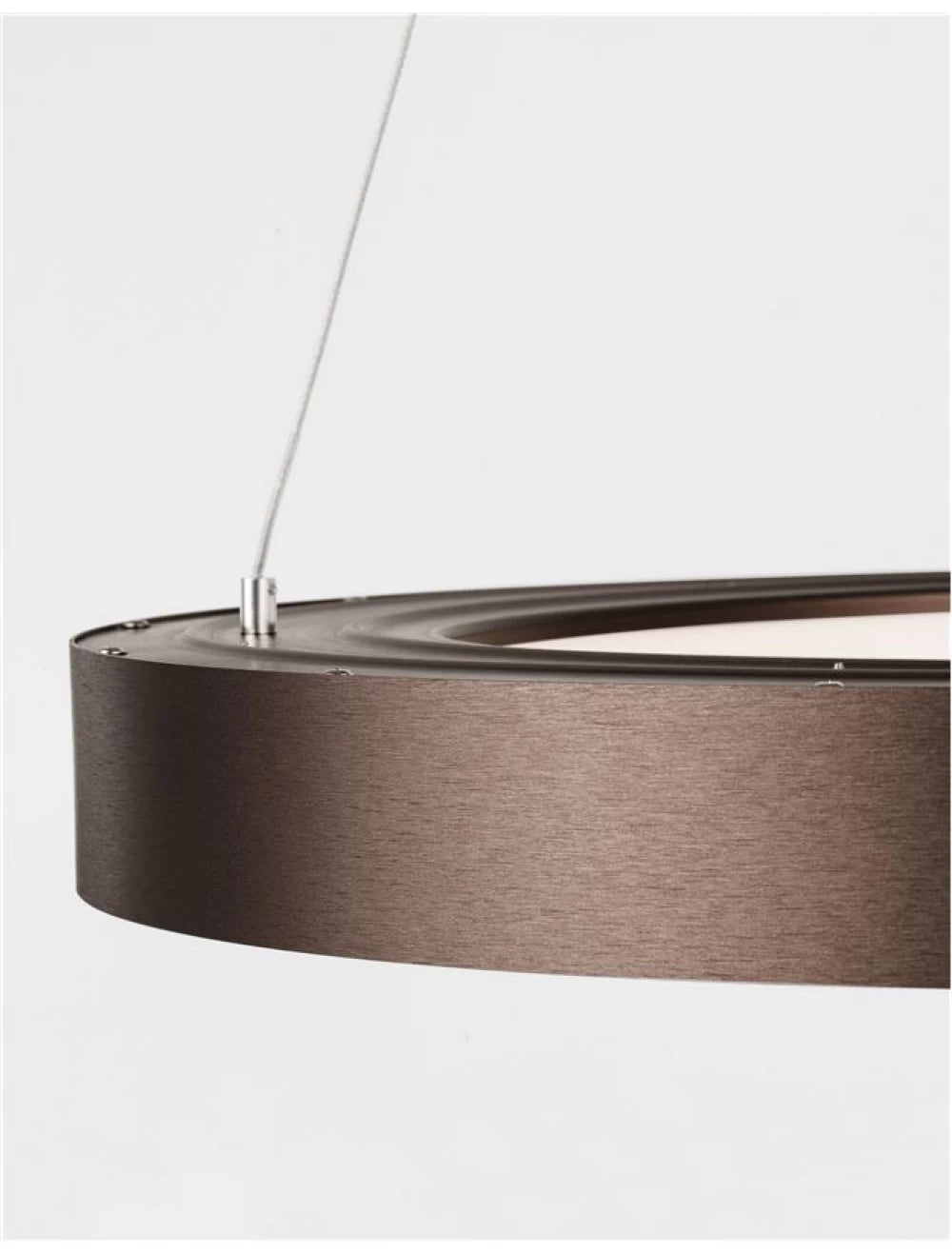 Lustra structura din Aluminiu Maro si abajur din Acrilic Alb H120xL60cm IP20 50W 2864lm 3000k RANDO THIN