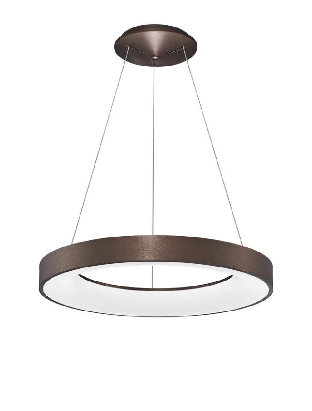 Lustra structura din Aluminiu Maro si abajur din Acrilic Alb H120xL60cm IP20 50W 2864lm 3000k RANDO THIN