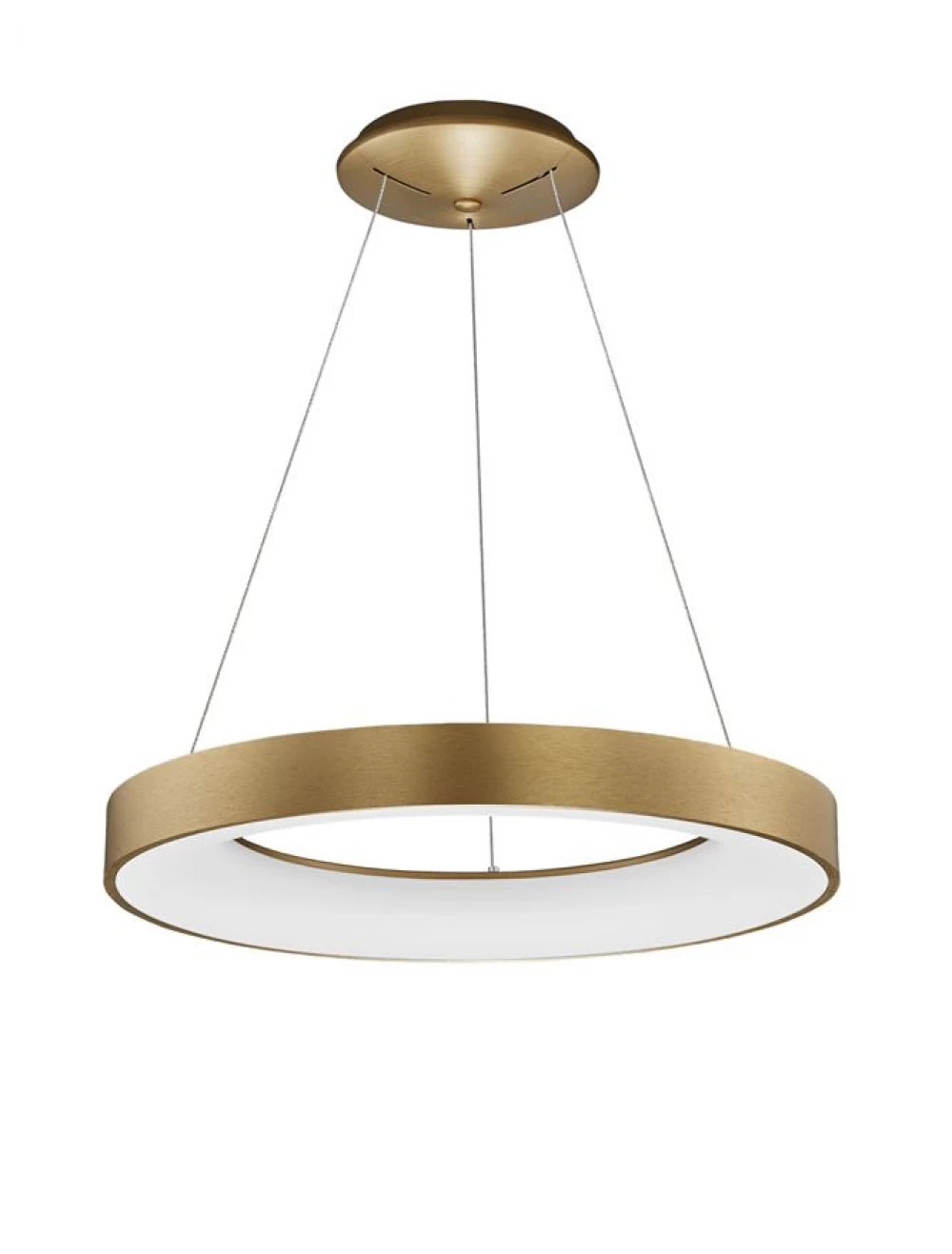 Lustra structura din Aluminiu Auriu si abajur din Acrilic Alb H120xL60cm IP20 50W 2864lm 3000k RANDO THIN