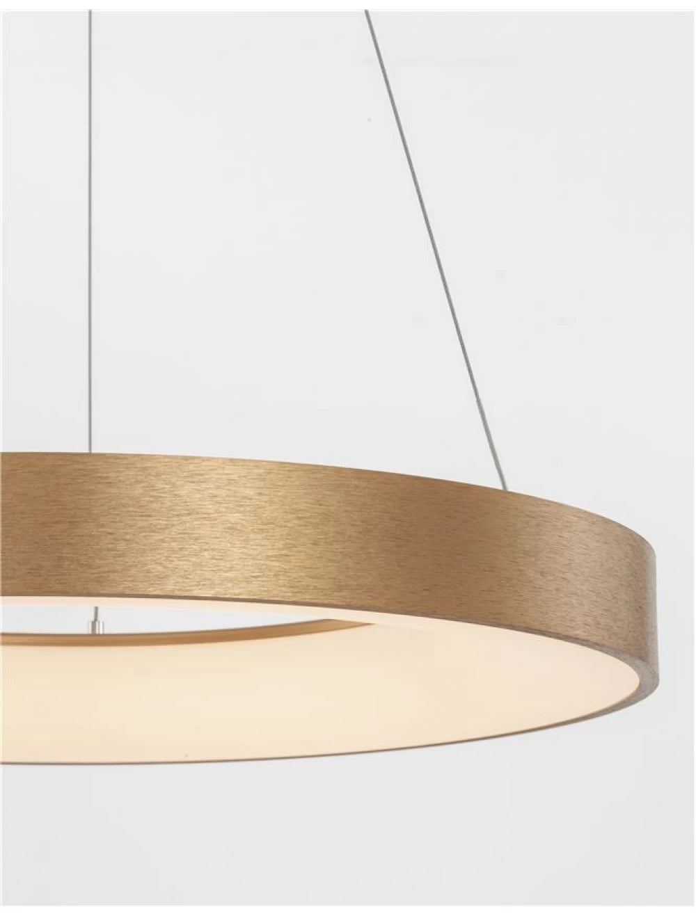 Lustra structura din Aluminiu Auriu si abajur din Acrilic Alb H120xL60cm IP20 50W 2864lm 3000k RANDO THIN