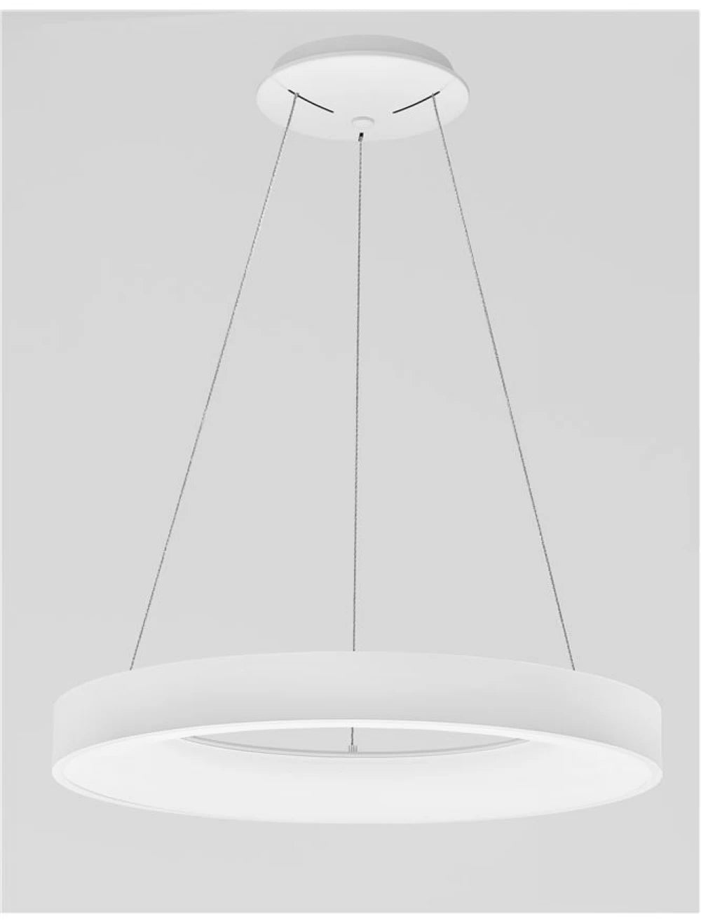 Lustra structura din Aluminiu Alb si abajur din Acrilic  H120xL60cm IP20 50W 2864lm 3000-4000k RANDO SMART