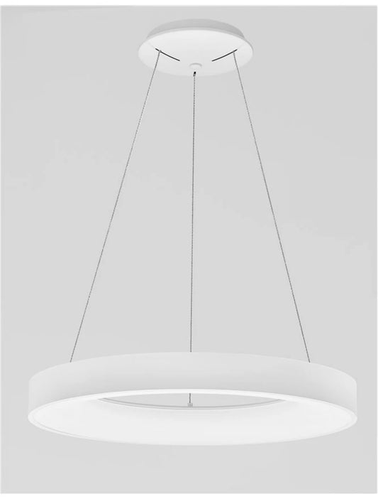 Lustra structura din Aluminiu Alb si abajur din Acrilic  H120xL60cm IP20 50W 2864lm 3000-4000k RANDO SMART