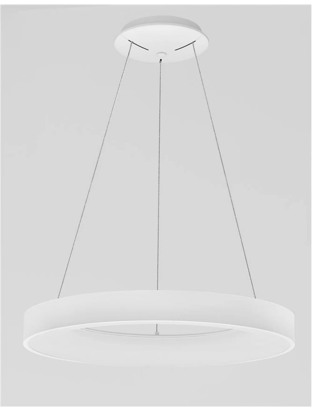 Lustra structura din Aluminiu Alb si abajur din Acrilic  H120xL60cm IP20 50W 2864lm 3000-4000k RANDO SMART