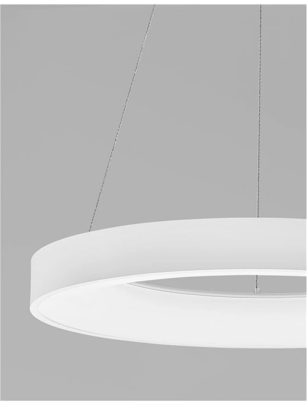Lustra structura din Aluminiu Alb si abajur din Acrilic  H120xL60cm IP20 50W 2864lm 3000-4000k RANDO SMART