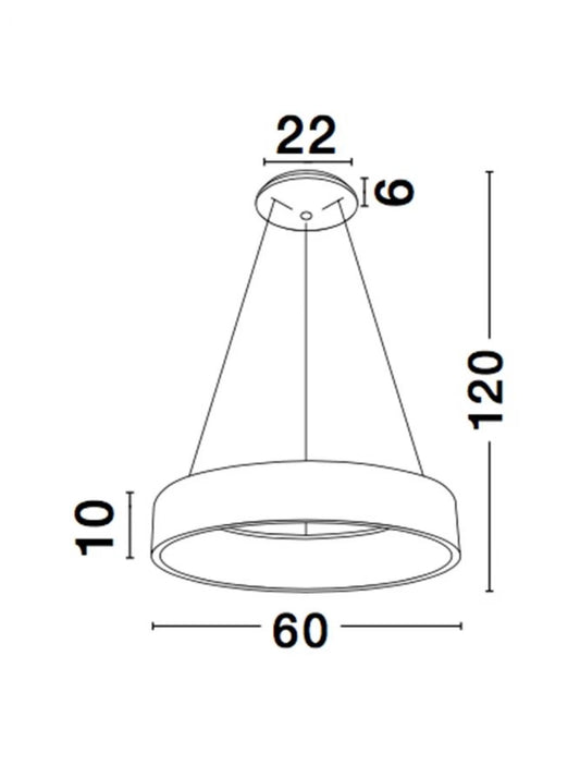 Lustra structura din Aluminiu Alb si abajur din Acrilic Alb H120xL60cm IP20 54W 2124lm 3000k RANDO
