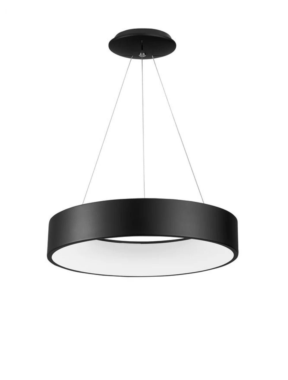 Lustra structura din Aluminiu Negru si abajur din Acrilic Alb H120xL60cm IP20 42W 3010lm 3000k RANDO