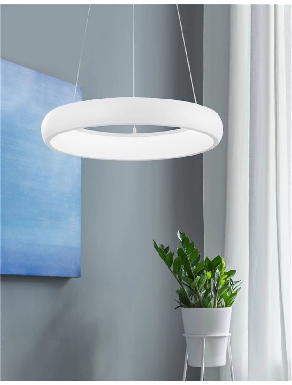 Lustra structura din Aluminiu Alb si abajur din Acrilic  H120xL41cm IP20 32W 1950lm 3000k ALBI