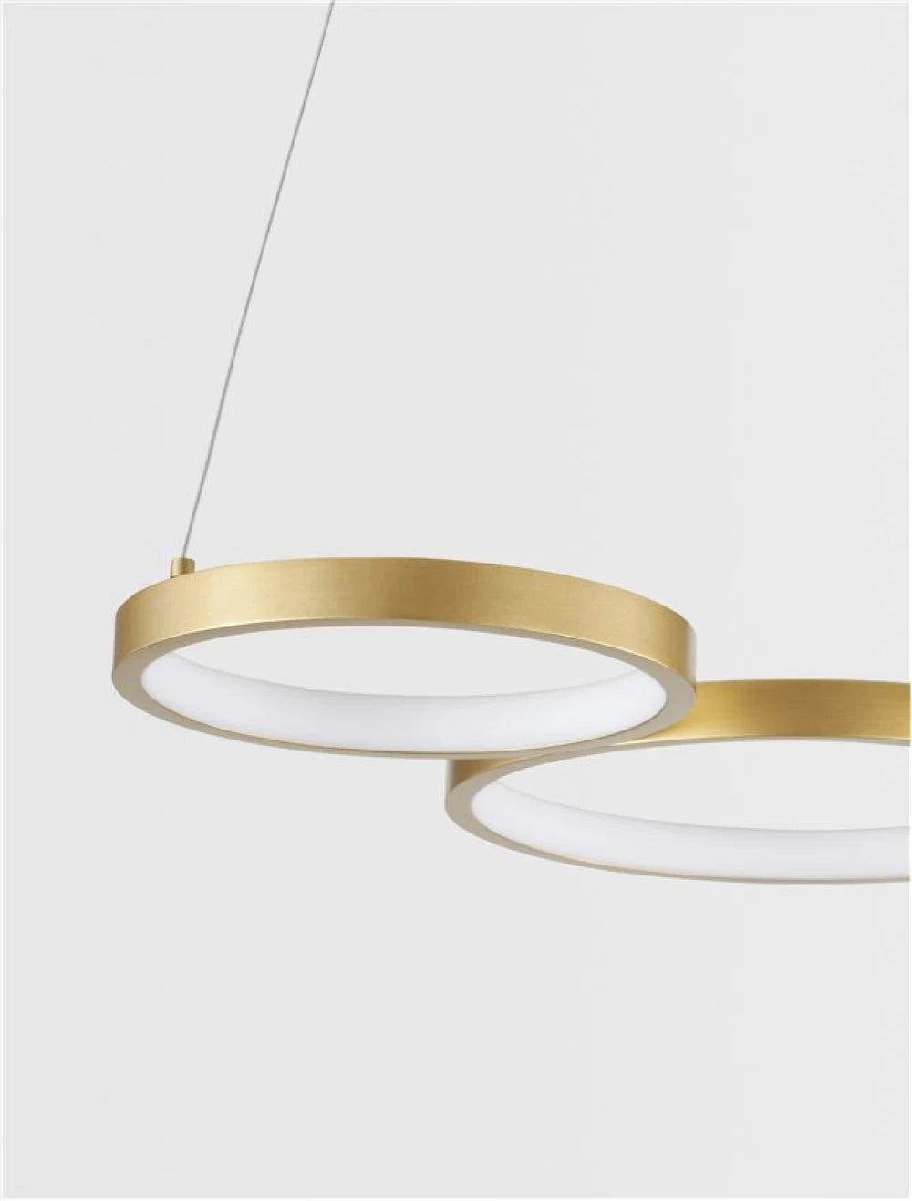 Lustra structura din Aluminiu Auriu si abajur din Acrilic Alb H120xL55cm IP20 28W 1900lm 3000k MAGNUS