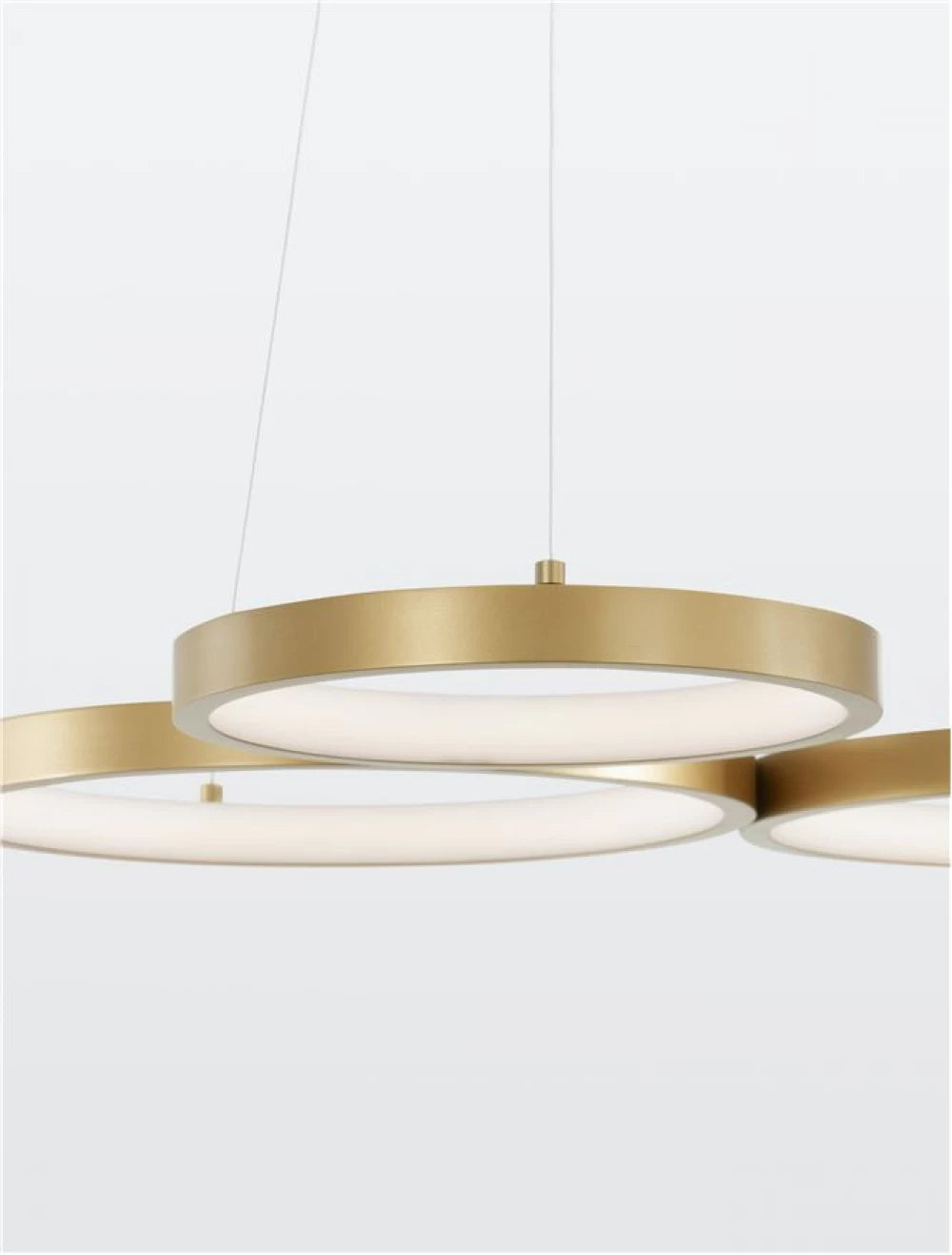 Lustra structura din Aluminiu Auriu si abajur din Acrilic Alb H120xL55cm IP20 28W 1900lm 3000k MAGNUS