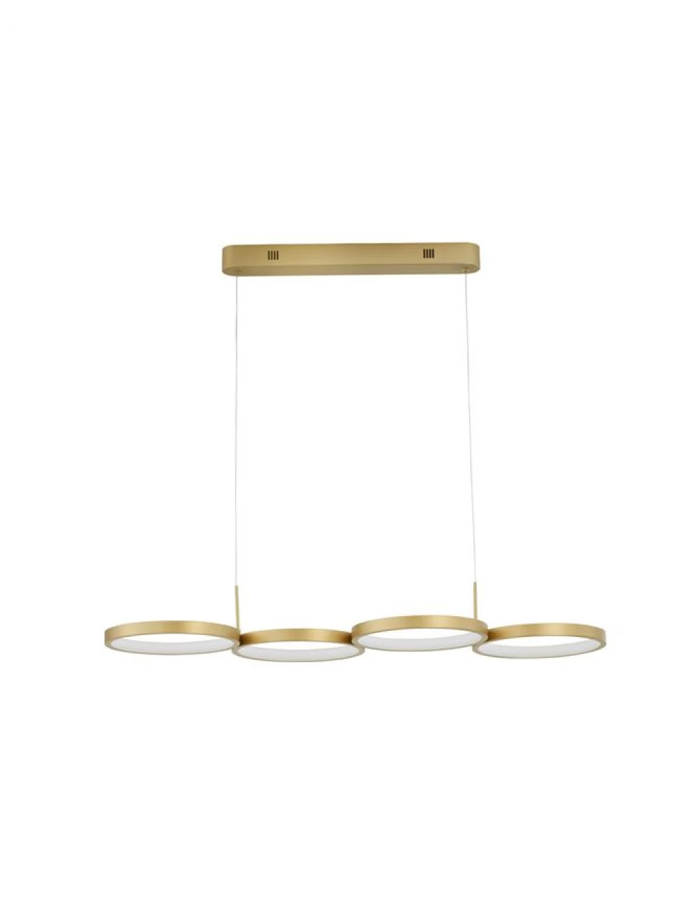 Lustra structura din Aluminiu Auriu si abajur din Acrilic Alb H120xL84cm IP20 41W 2300lm 3000k MAGNUS
