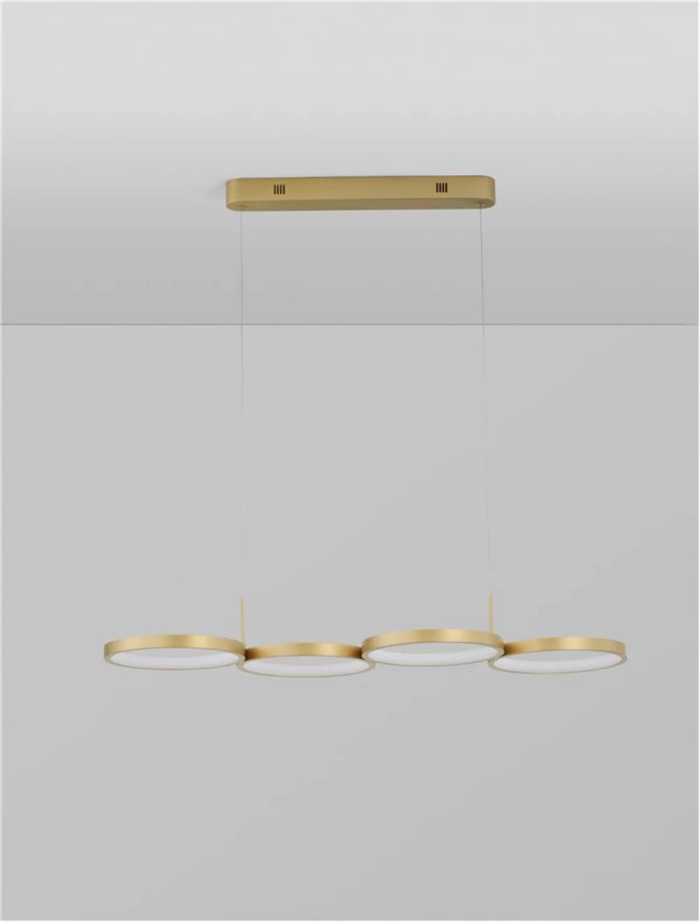 Lustra structura din Aluminiu Auriu si abajur din Acrilic Alb H120xL84cm IP20 41W 2300lm 3000k MAGNUS
