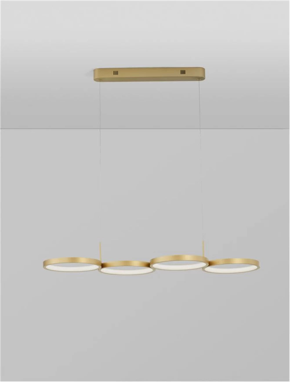 Lustra structura din Aluminiu Auriu si abajur din Acrilic Alb H120xL84cm IP20 41W 2300lm 3000k MAGNUS