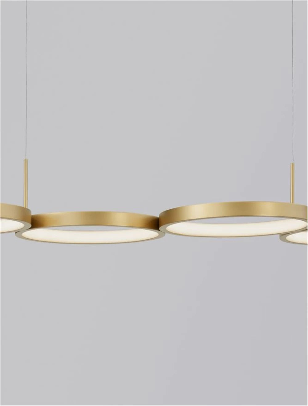 Lustra structura din Aluminiu Auriu si abajur din Acrilic Alb H120xL84cm IP20 41W 2300lm 3000k MAGNUS