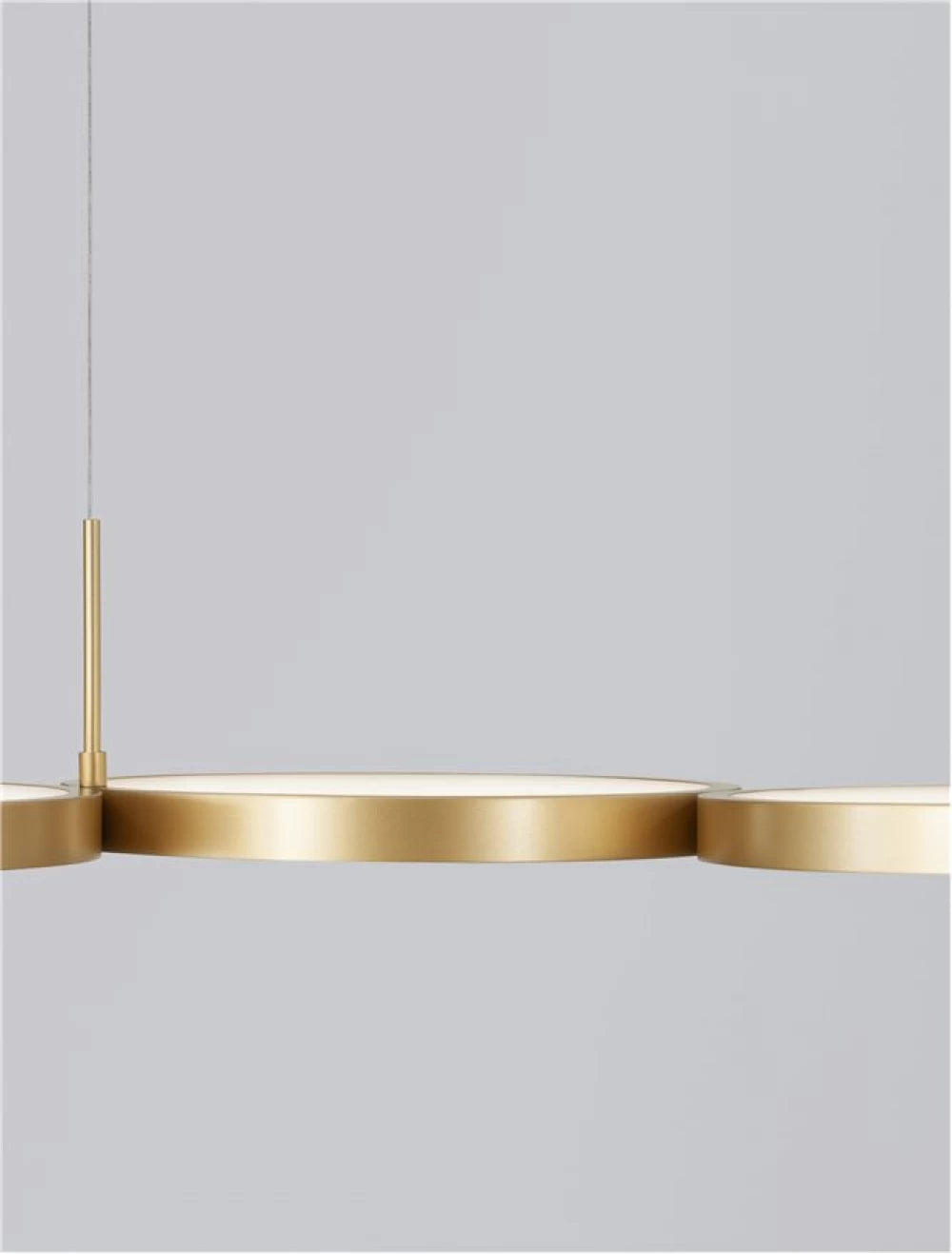 Lustra structura din Aluminiu Auriu si abajur din Acrilic Alb H120xL84cm IP20 41W 2300lm 3000k MAGNUS