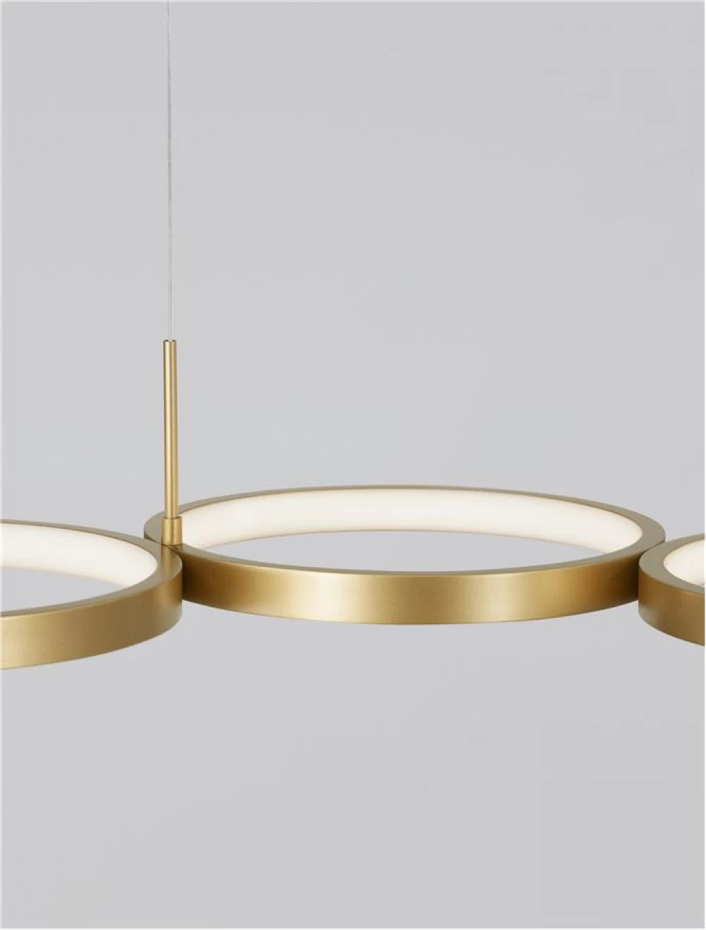 Lustra structura din Aluminiu Auriu si abajur din Acrilic Alb H120xL84cm IP20 41W 2300lm 3000k MAGNUS