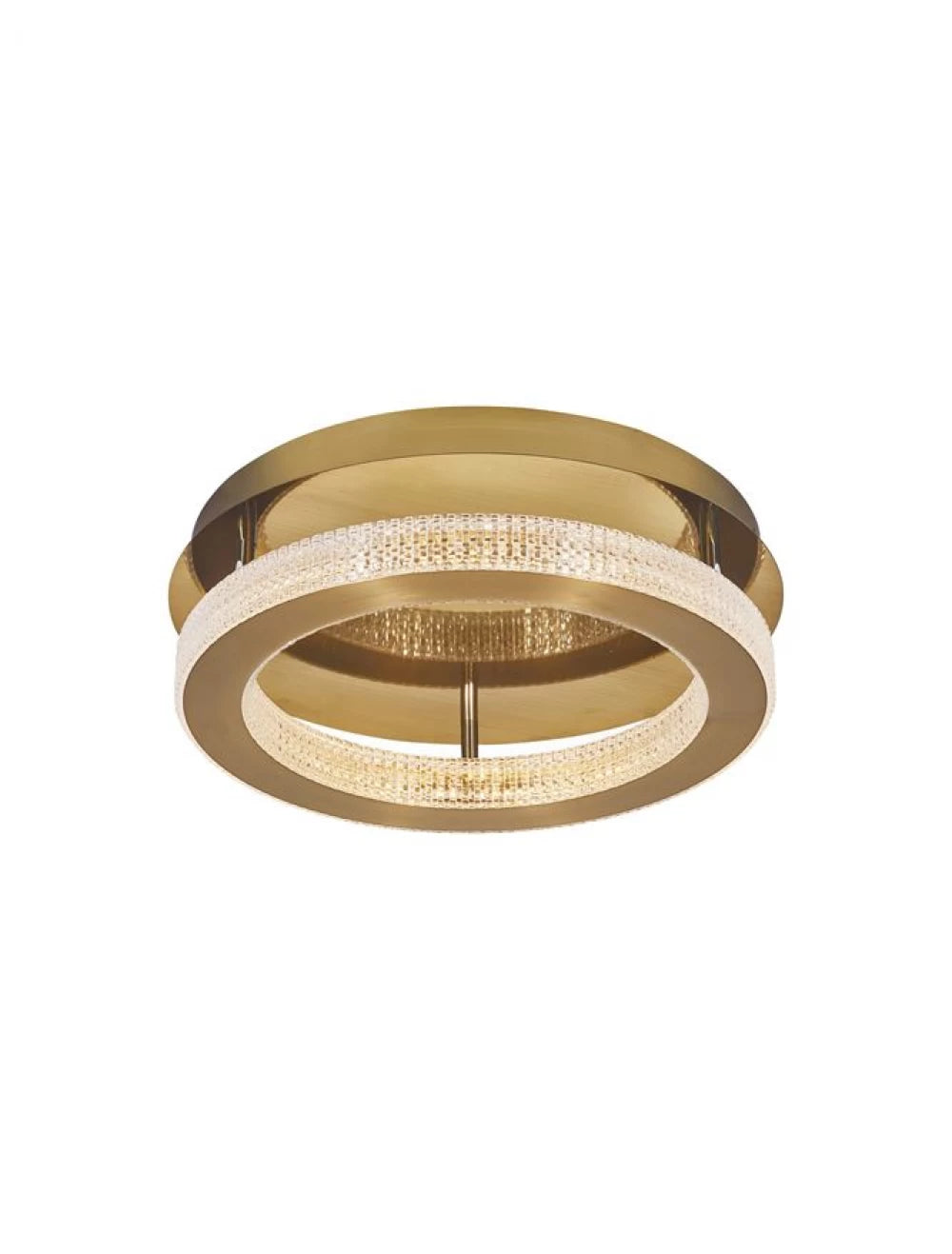 Plafoniera structura din Aluminiu Auriu antichizat si abajur din Acrilic Transparent H12xL40cm IP20 40W 2139lm 3000k FIORE
