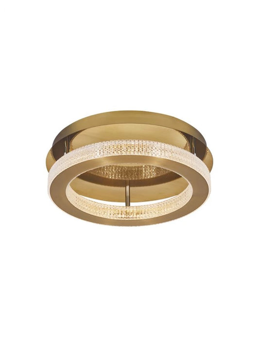 Plafoniera structura din Aluminiu Auriu antichizat si abajur din Acrilic Transparent H12xL40cm IP20 40W 2139lm 3000k FIORE