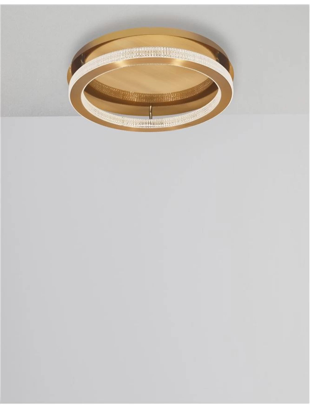 Plafoniera structura din Aluminiu Auriu antichizat si abajur din Acrilic Transparent H12xL40cm IP20 40W 2139lm 3000k FIORE
