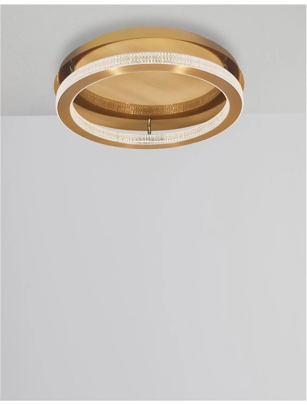 Plafoniera structura din Aluminiu Auriu antichizat si abajur din Acrilic Transparent H12xL60cm IP20 59W 3919lm 3000k FIORE