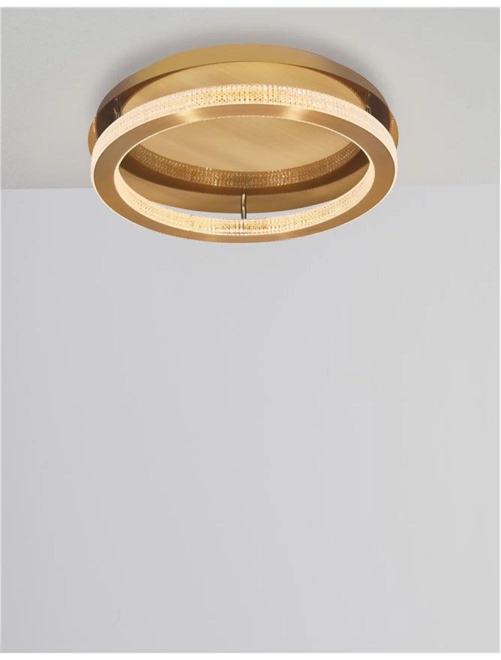 Plafoniera structura din Aluminiu Auriu antichizat si abajur din Acrilic Transparent H12xL60cm IP20 59W 3919lm 3000k FIORE