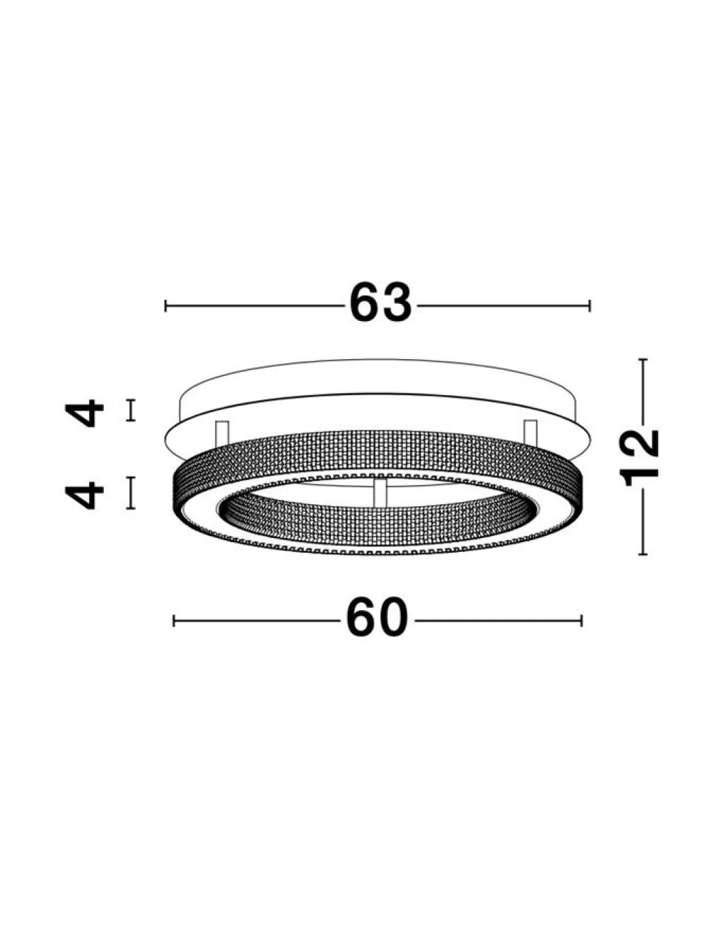 Plafoniera structura din Aluminiu Auriu antichizat si abajur din Acrilic Transparent H12xL60cm IP20 59W 3919lm 3000k FIORE