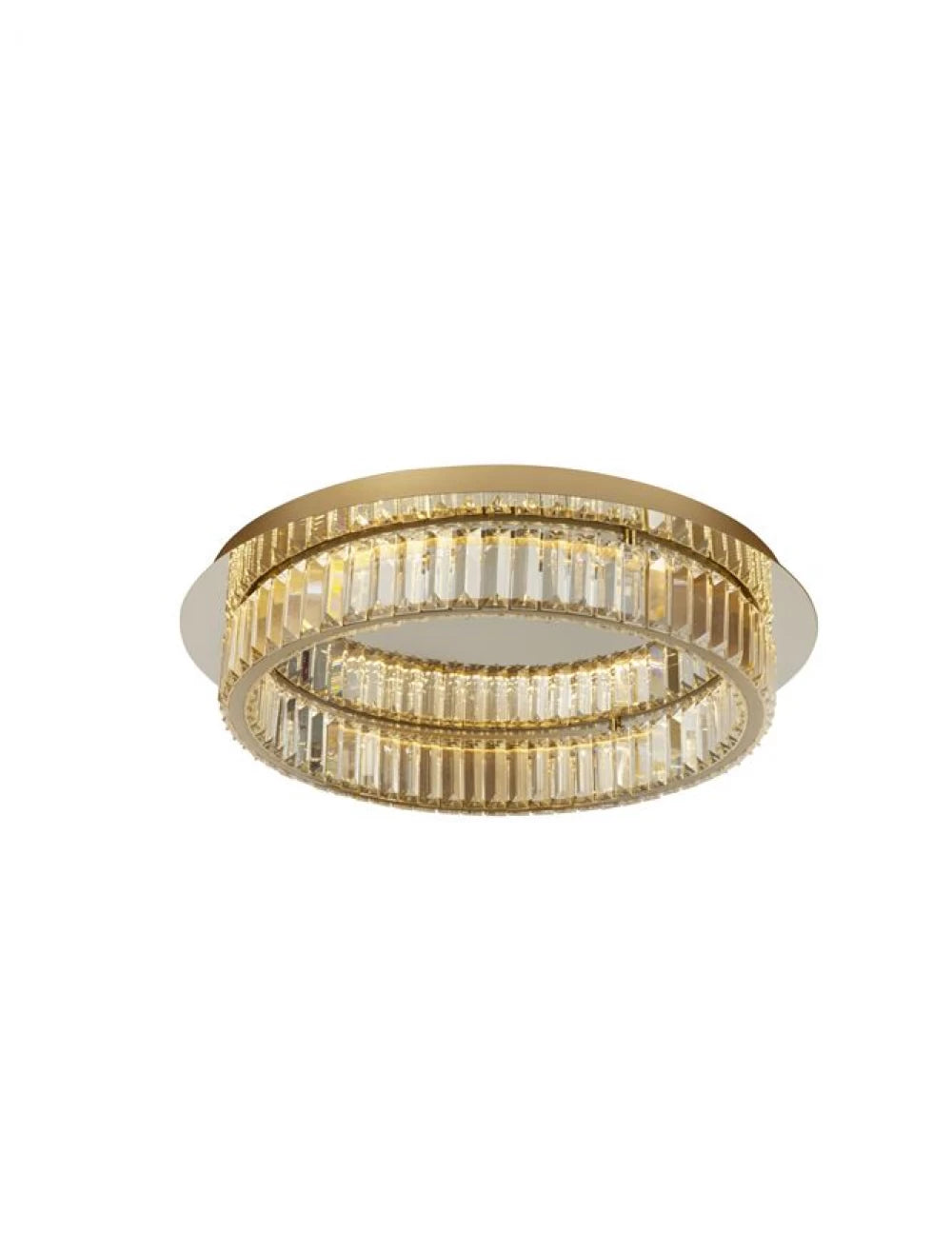 Plafoniera structura din Metal Auriu si abajur din Cristal Transparent H12xL50cm IP20 29W 1481lm 3500k AURELIA