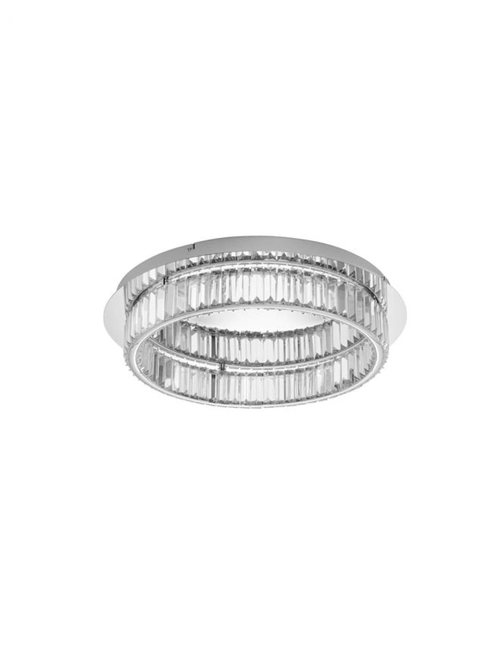 Plafoniera structura din Metal Argintiu si abajur din Cristal Transparent H12xL60cm IP20 41W 2505lm 3500k AURELIA
