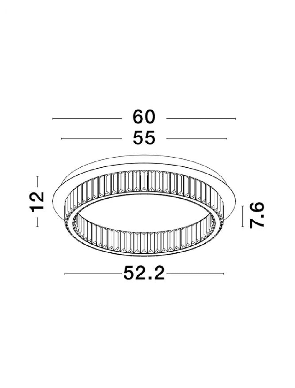 Plafoniera structura din Metal Argintiu si abajur din Cristal Transparent H12xL60cm IP20 41W 2505lm 3500k AURELIA