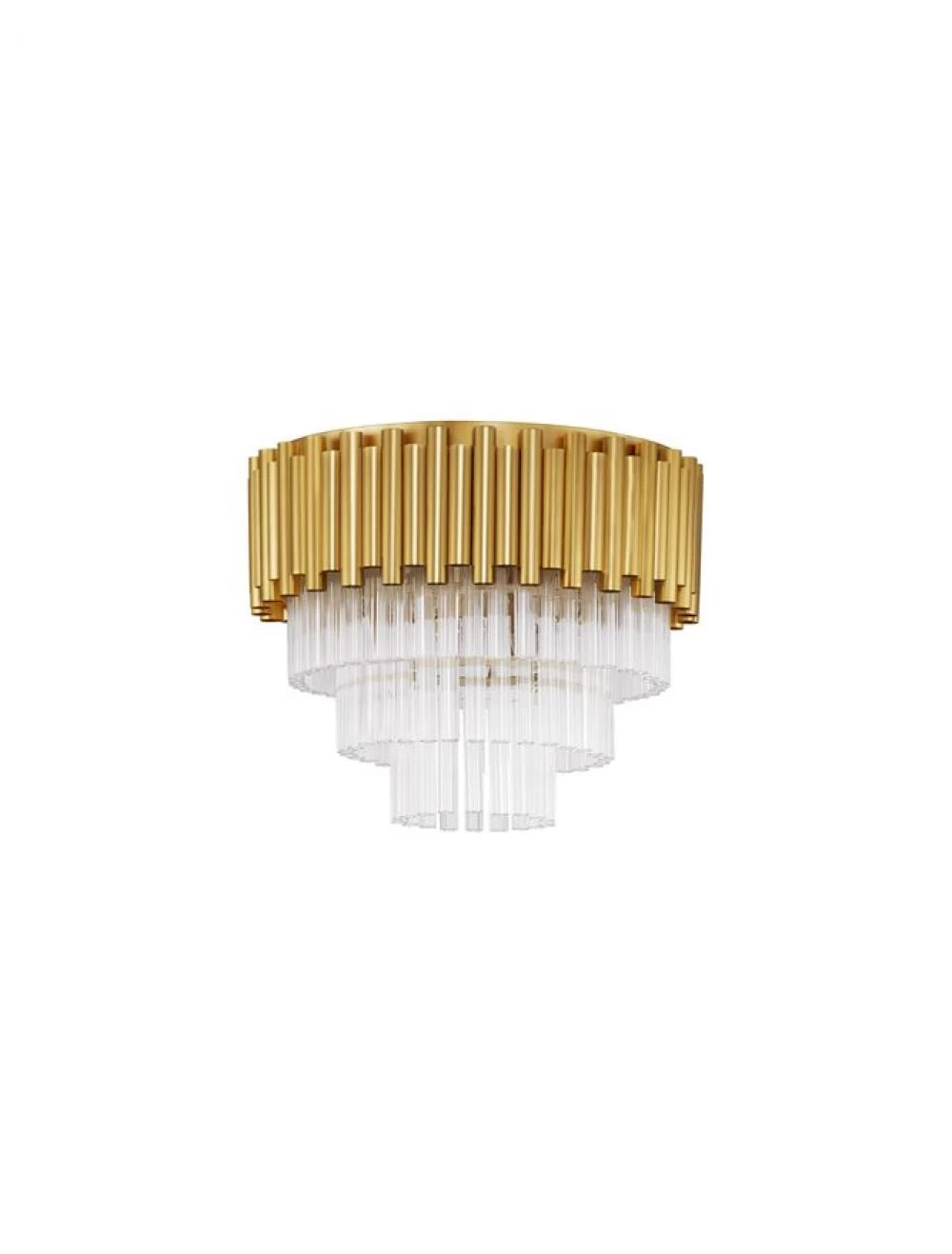 Plafoniera structura din Aluminiu Auriu si abajur din Cristal Transparent H32.5xL40cm IP20 MAGNOLIA
